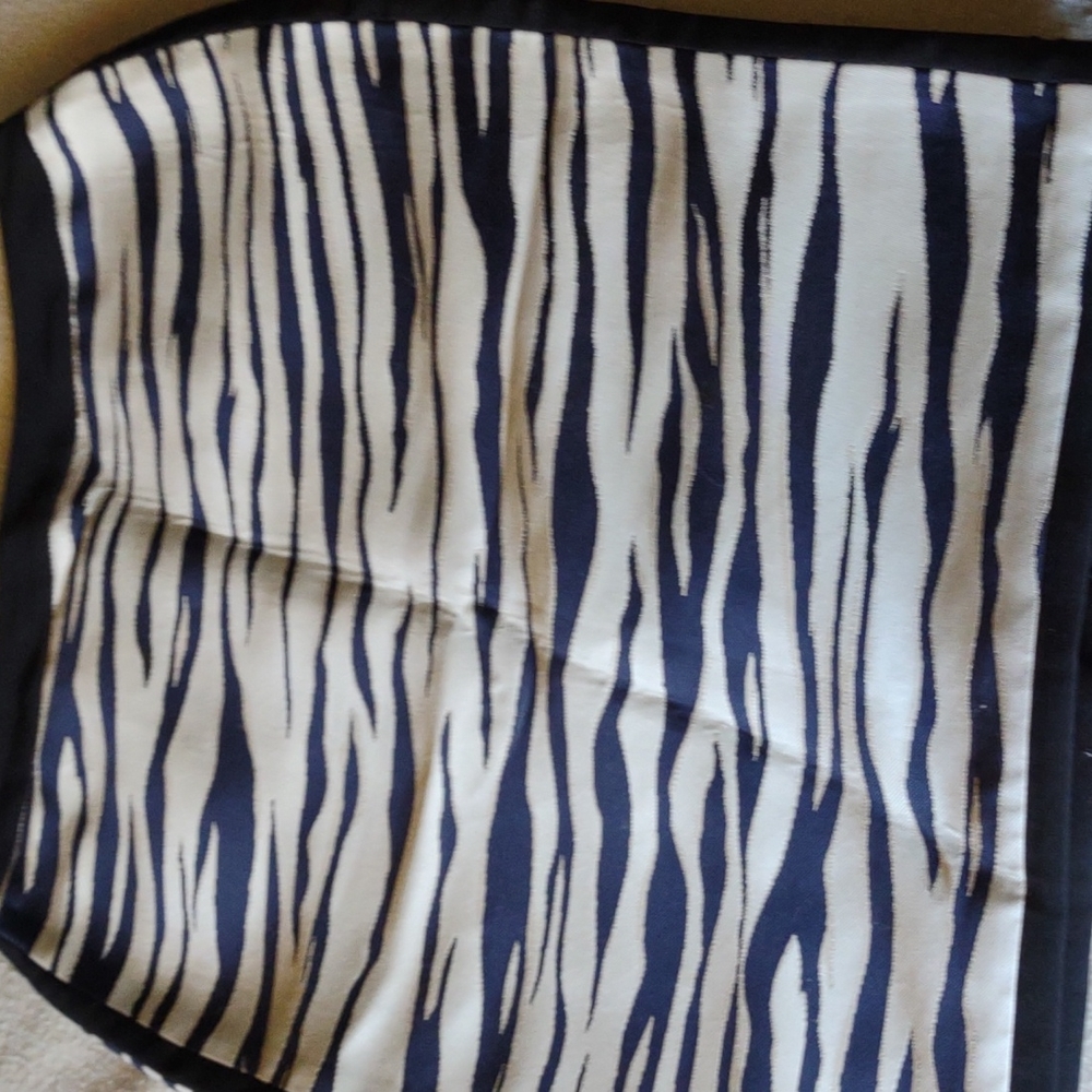 Ann Taylor striped skirt navy blue and cream.